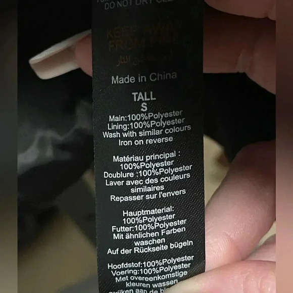 BOOHOO MENS TALL HOUNDSTOOTH QUILTED VELVET BOMBER JACKET BLACK SIZE SMALL - Picture 10 of 15